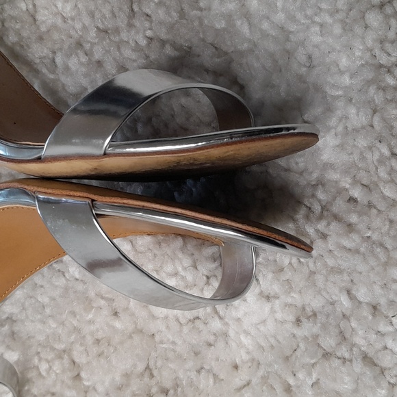 J CREW FACTORY SILVER/mirror  scrappy heels size 7.5 - Picture 11 of 16